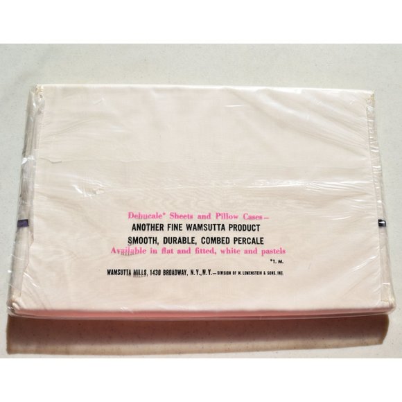SOLD•NOS Wamsutta Debucale Full Flat Sheet 81 x 108 Double Off-White Percale Vtg - Picture 2 of 5
